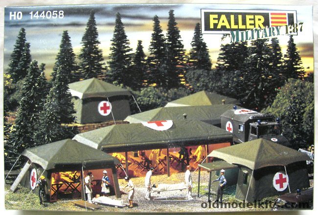 Faller HO Military Hospital Tents with Stretchers and Cots - HO Scale Kit, HO 144058 plastic model kit